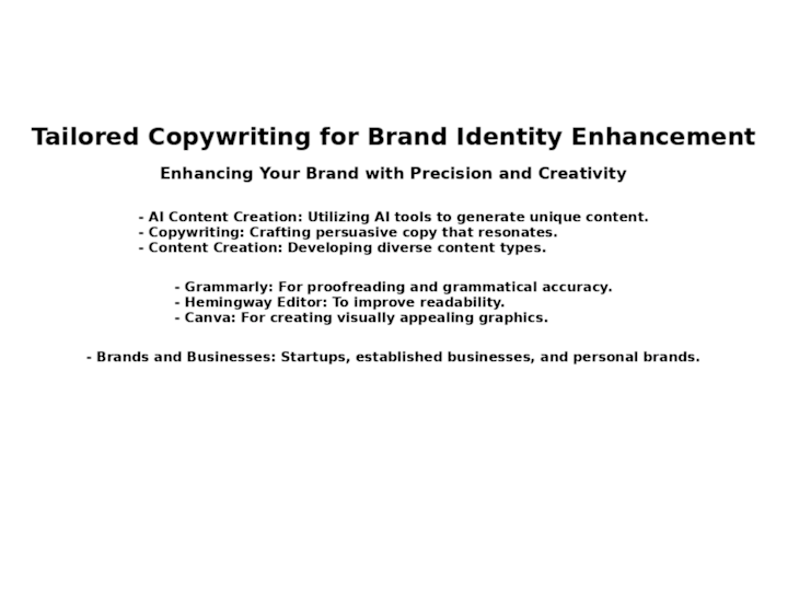 Cover image for Tailored Copywriting for Brand Identity Enhancement