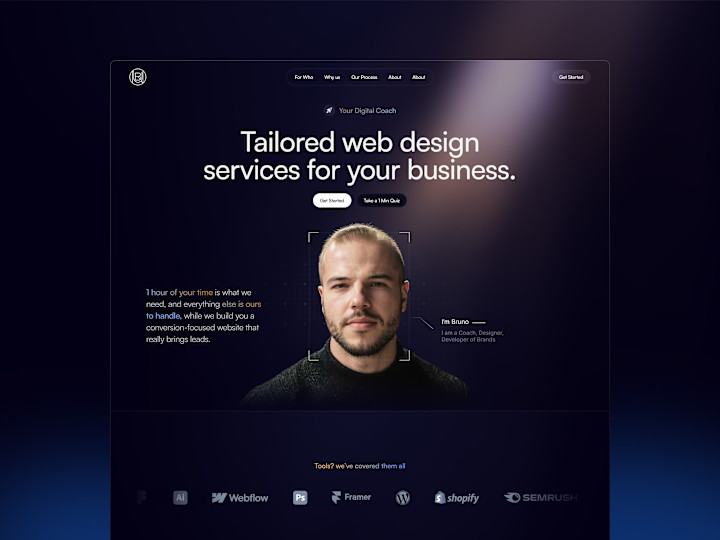 Cover image for Framer Landing Page Design and Development for Bruno