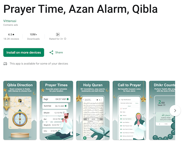 Cover image for Prayer Time, Azan Alarm, Qibla