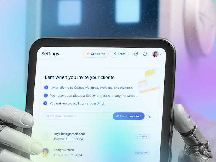 Cover image for Contra Dashboard & Referrals