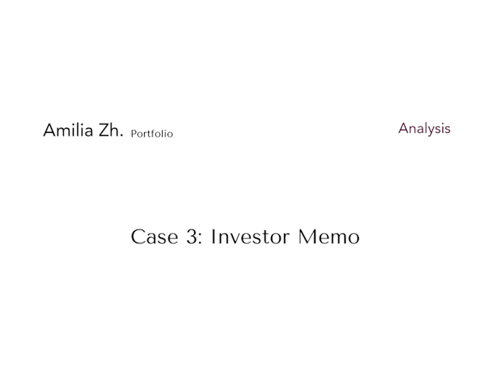 Cover image for Investment Memo Analysis and Restructuring