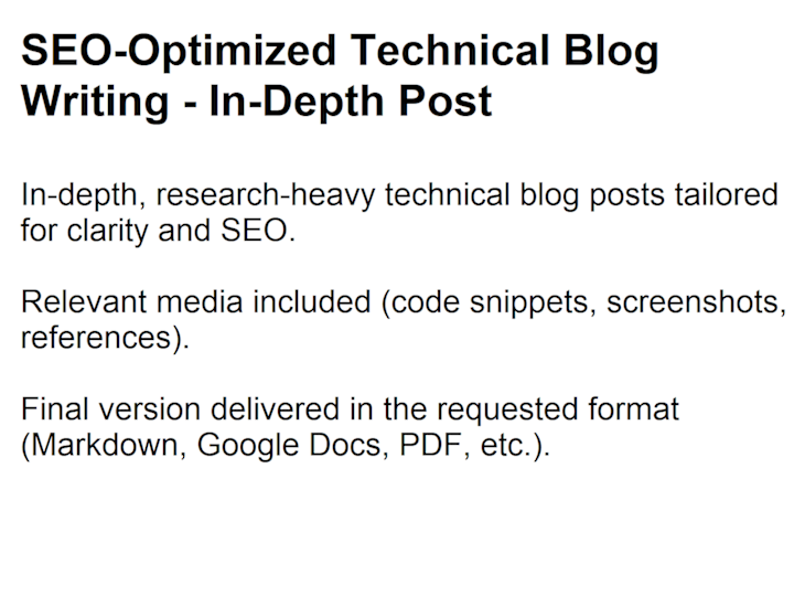 Cover image for SEO-Optimized Technical Blog Writing - In-Depth Post