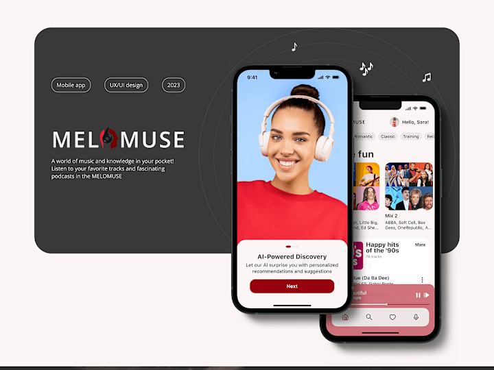 Cover image for Melomuse music UI UX mobile design 