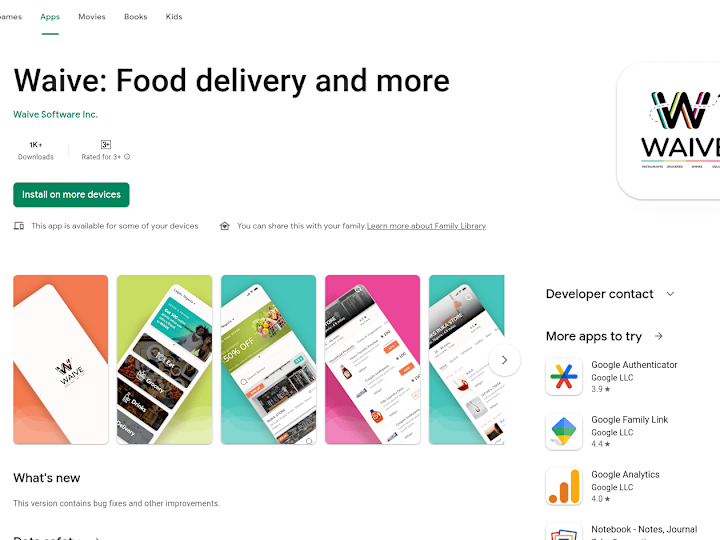 Cover image for Waive: Food Delivery App