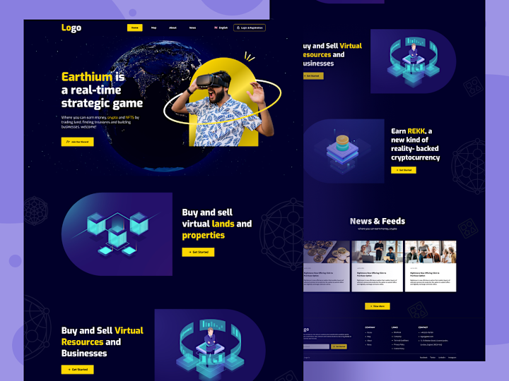 Cover image for AR VR Game Website Home page.