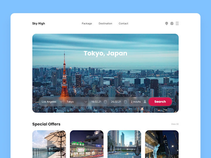 Cover image for Sky High - travel agency website
