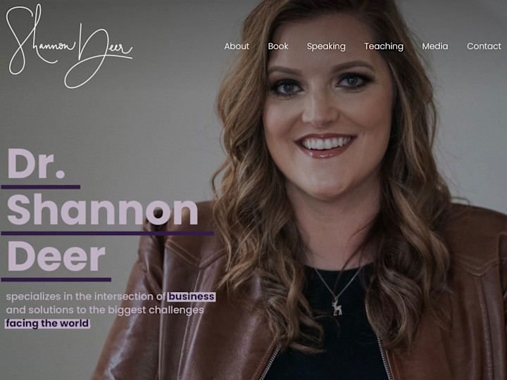 Cover image for Dr. Shannon Deer’s Website 
