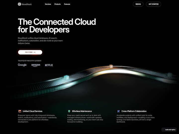 Cover image for NovaStack Futuristic Landing Page Design