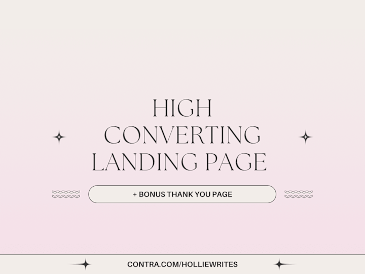 Cover image for High converting landing page + thank you page