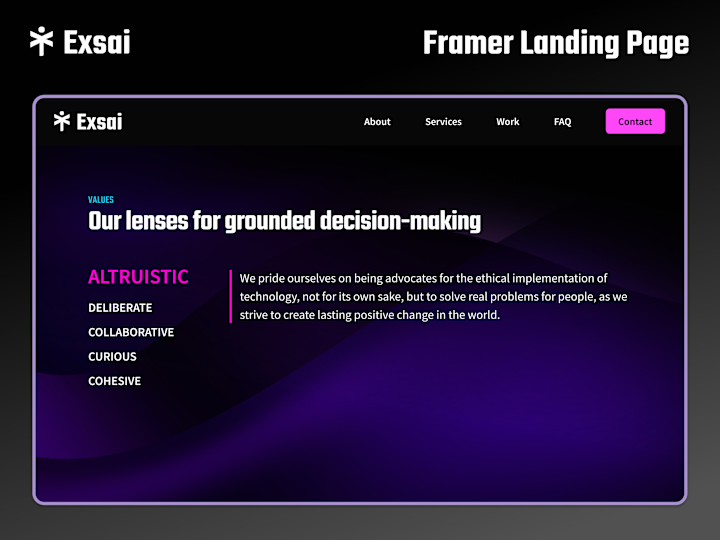 Cover image for Exsai Design Studio, Landing Page Made In Framer