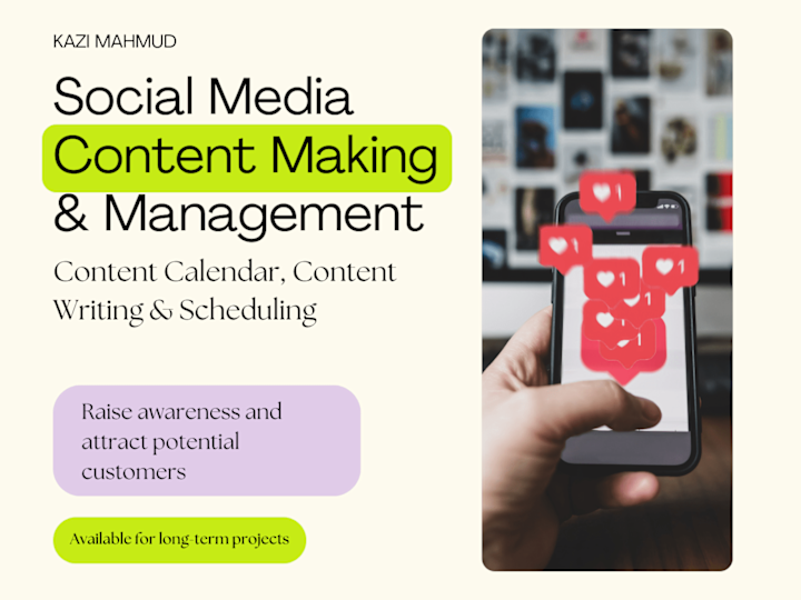 Cover image for Monthly Content Planning, Writing and Design for Social Media