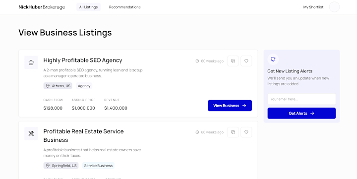 Cover image for Small Business Brokerage Platform