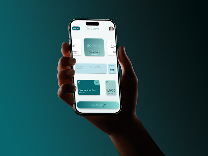 Cover image for SMS Dove — Marketing App Ui and Development