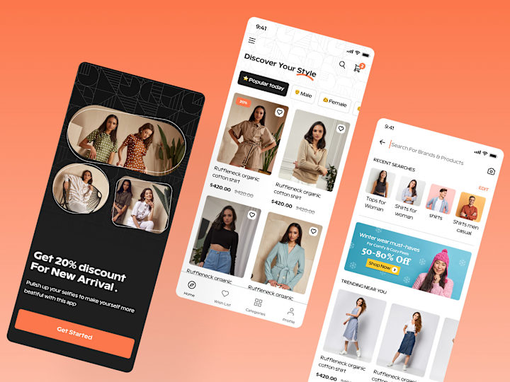 Cover image for Fashion Shop Mobile App UI Screen