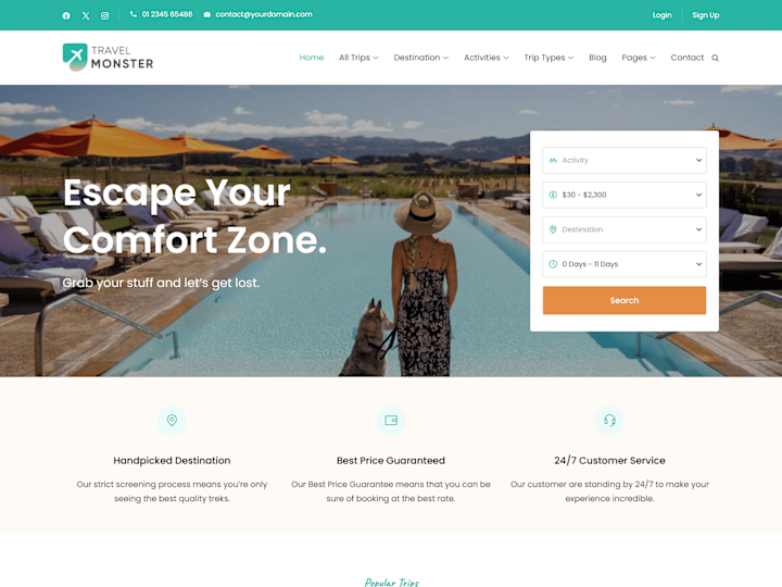 Cover image for Travel agency website using WordPress CMS.