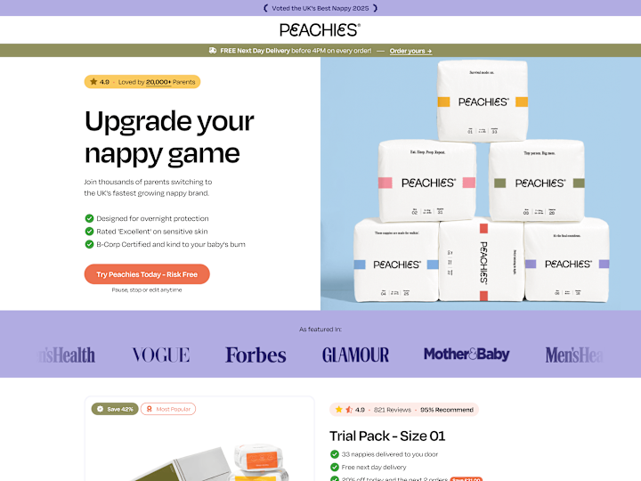 Cover image for Peachies - Trial Pack Landing Page