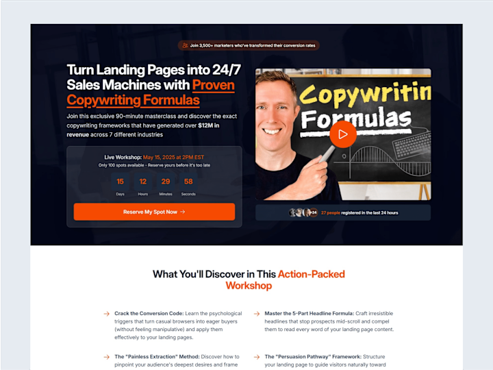 Cover image for Lead Generation Landing Page for Webinar