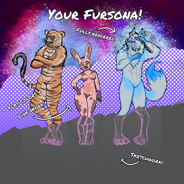 Cover image for I will illustrate your fursona in stunning vibrant color