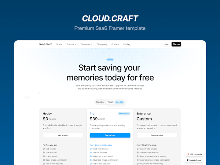 Cover image for CloudCraft - SaaS Framer Template