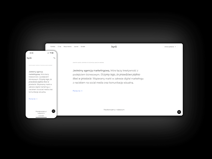 Cover image for Design and implementation of the byrå website