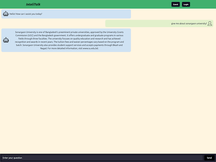 Cover image for InteliTalk: A Chatbot For University