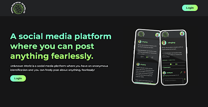 Cover image for Unknown World - Social Media Platform