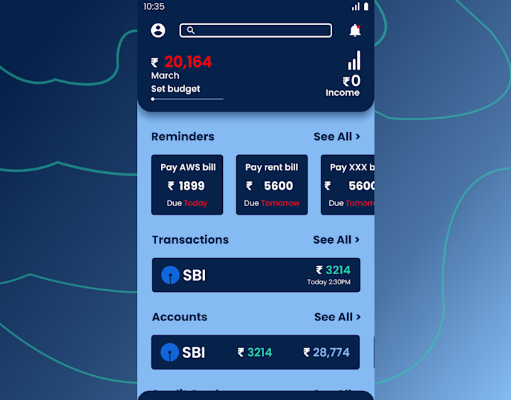 Cover image for Transaction and credit card management app