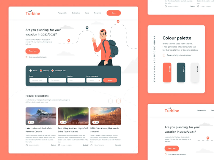 Cover image for Turbine Travel Platform Branding and UI/UX Web Design