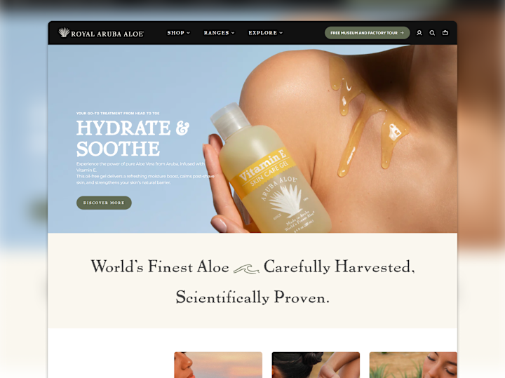 Cover image for 🧴 Aruba Aloe Instant x Shopify Website Development