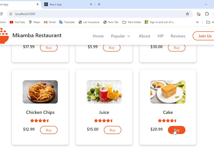 Cover image for Restaurant website 