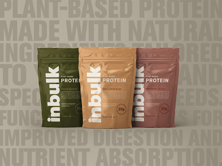 Cover image for inbulk Protein Powder Brand Design: Behance