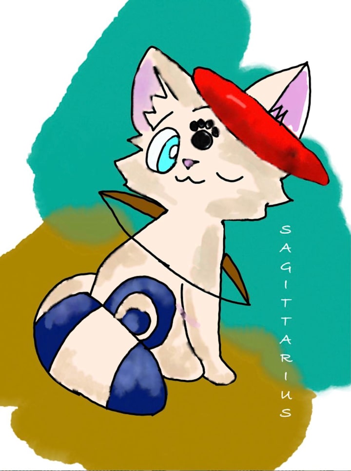 Cover image for  Sagittarius Zodiac Cat — Character Illustration