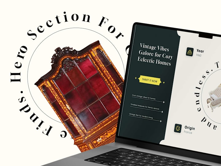 Cover image for Hero Section | Vintage Furniture | Website 