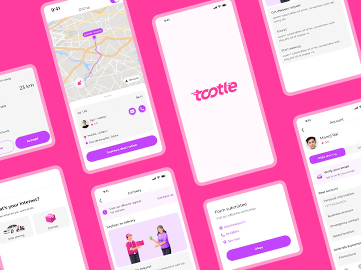 Cover image for Tootle Mobile App Design