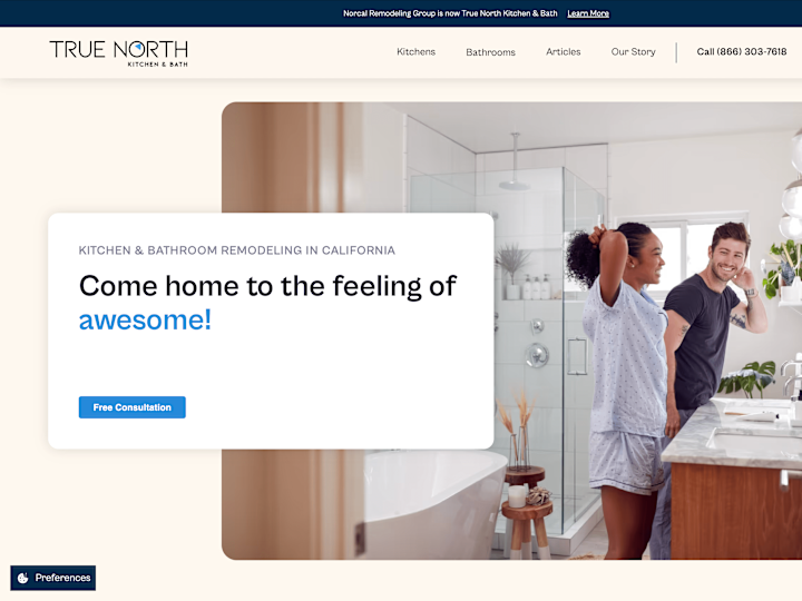 Cover image for Kitchen & Bathroom Remodeling Contractor in CA | True North