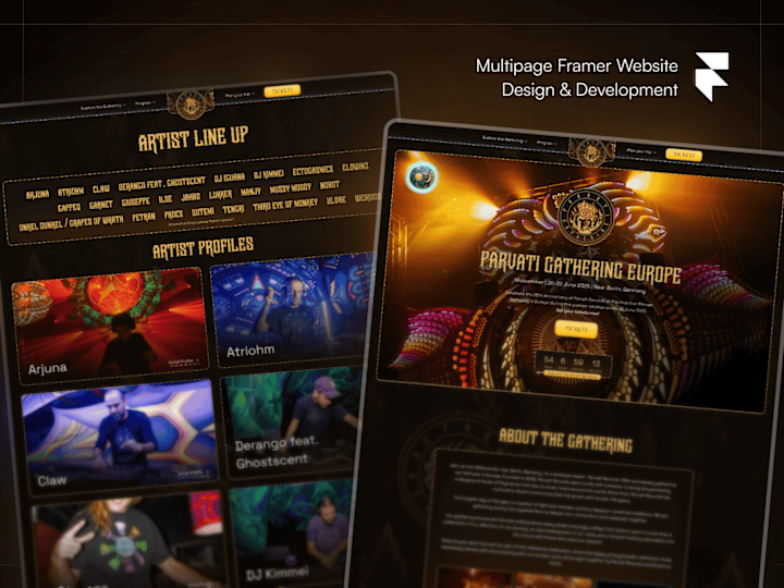 Cover image for Parvati Gathering — Multipage Framer Website Design & Dev