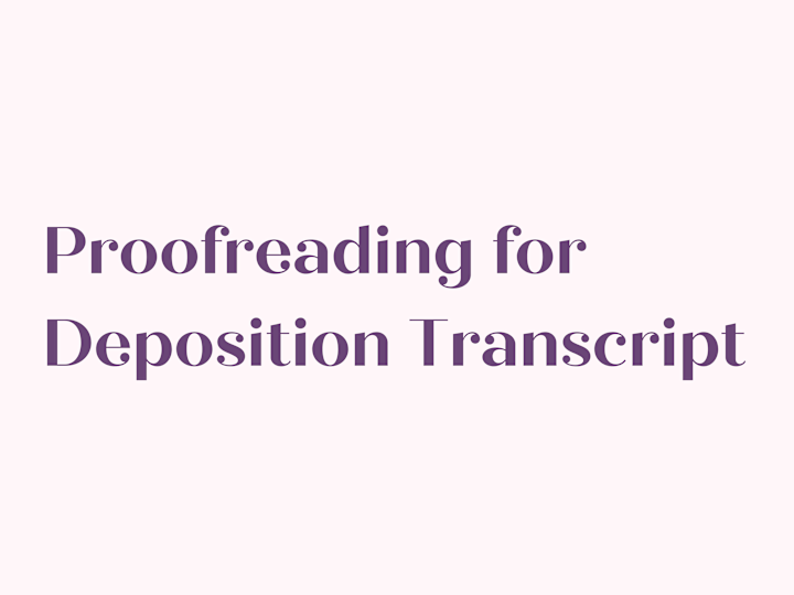 Cover image for Proofreading for Deposition Transcript