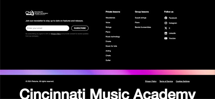 Cover image for Cincinnati Music Academy webflow site