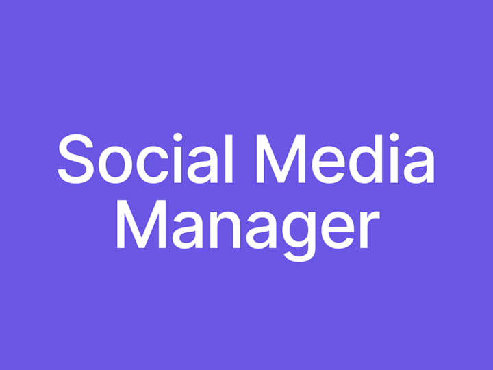 Cover image for Social Media Manager