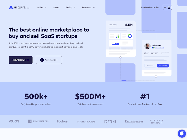 Cover image for Acquire.com - Marketplace for selling & buying Startups