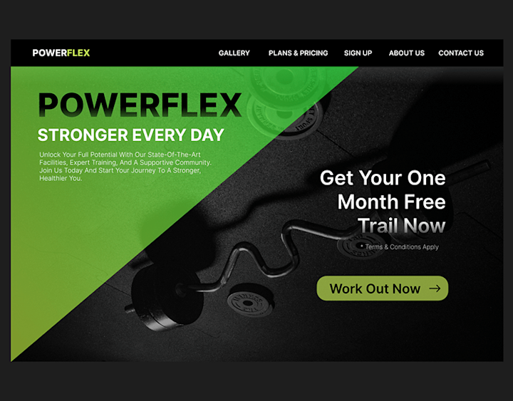 Cover image for POWERFLEX GYM | Landing Page Design