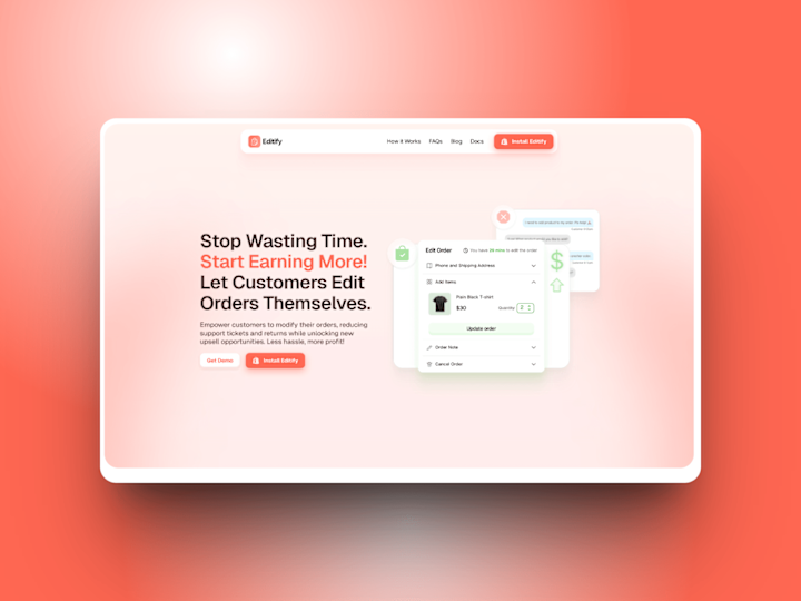 Cover image for Editify by Shopvana | Framer Landing Page