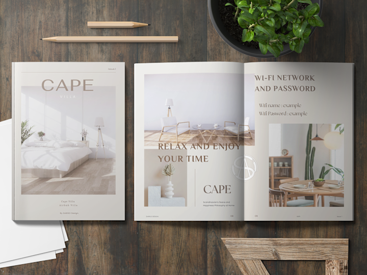 Cover image for Airbnb Welcome book Design.