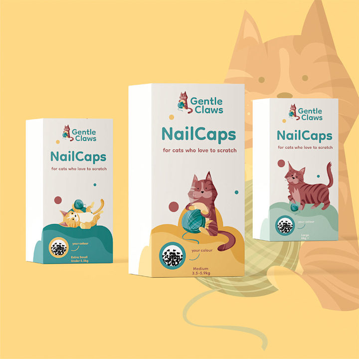 Cover image for Gentle Claws-Cartoon Cat Care Branding & Packaging 