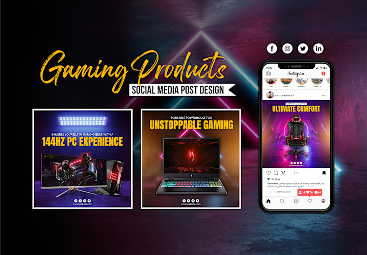 Cover image for Gaming Products Social Media Post Design
