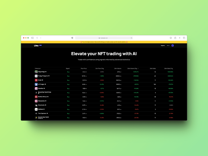 Cover image for Predictive Analytics Platform for NFT Price Movements