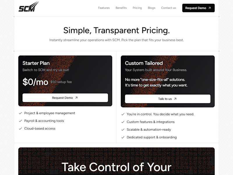 Cover image for SCM: Landing Page in Framer