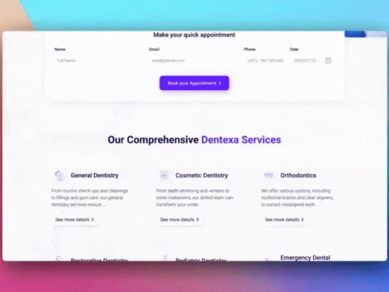 Cover image for DENTEXA - Figma and Weblow Development