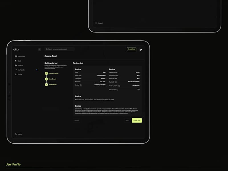Cover image for Product and UI/UX Design for a Crypto Platform | Offx
