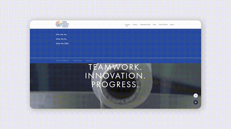 Cover image for Asia Pacific Fibers Website Design